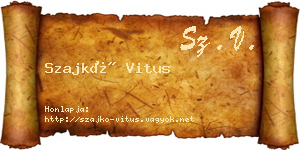 Szajkó Vitus névjegykártya